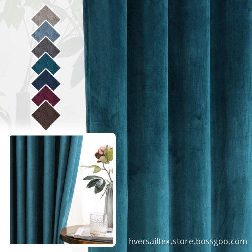 Soft Textured Blackout Velvet Window Curtain Drapes